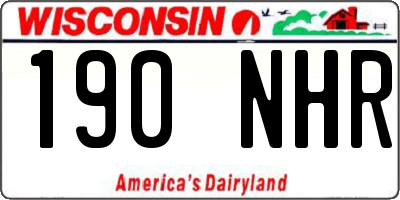 WI license plate 190NHR