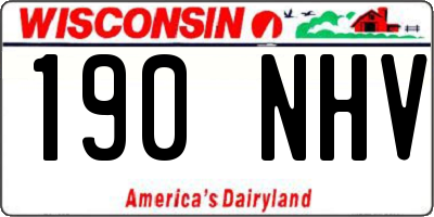 WI license plate 190NHV