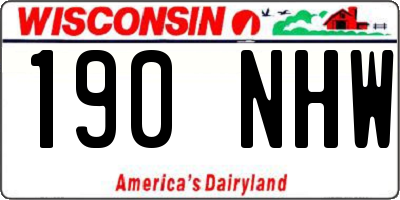 WI license plate 190NHW
