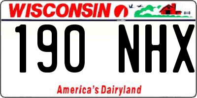 WI license plate 190NHX