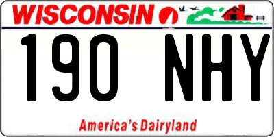 WI license plate 190NHY