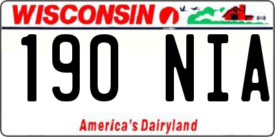 WI license plate 190NIA
