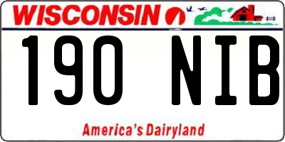 WI license plate 190NIB