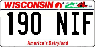 WI license plate 190NIF