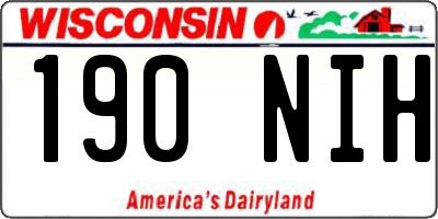 WI license plate 190NIH