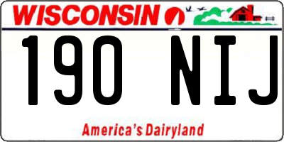 WI license plate 190NIJ