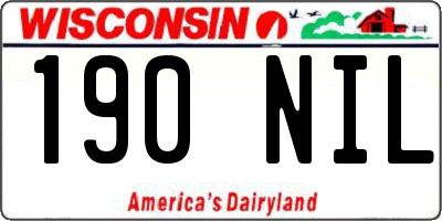 WI license plate 190NIL