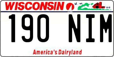 WI license plate 190NIM