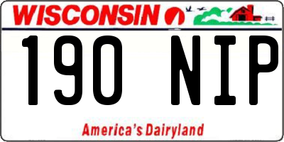 WI license plate 190NIP