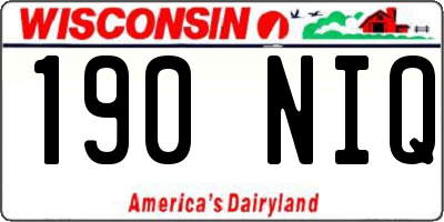 WI license plate 190NIQ