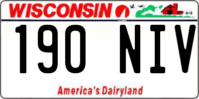 WI license plate 190NIV
