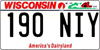 WI license plate 190NIY