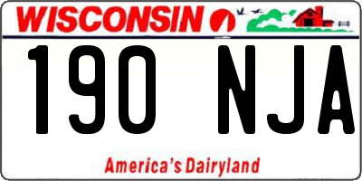 WI license plate 190NJA