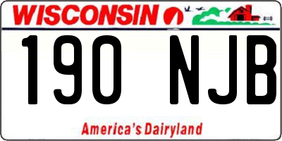 WI license plate 190NJB