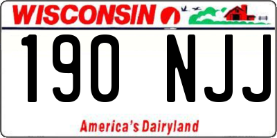 WI license plate 190NJJ