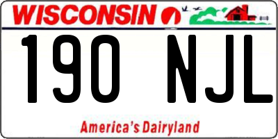 WI license plate 190NJL