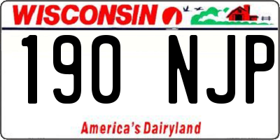 WI license plate 190NJP
