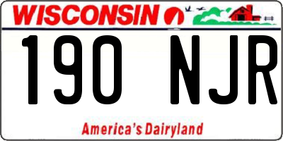 WI license plate 190NJR