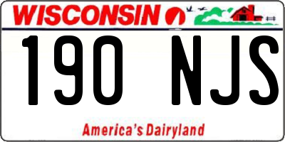 WI license plate 190NJS