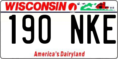 WI license plate 190NKE