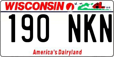 WI license plate 190NKN