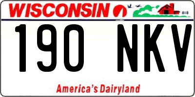 WI license plate 190NKV