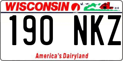 WI license plate 190NKZ