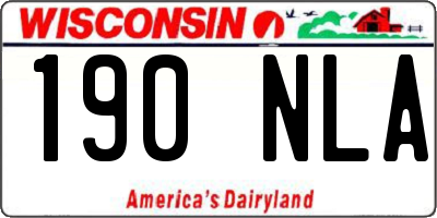 WI license plate 190NLA