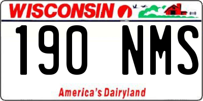 WI license plate 190NMS