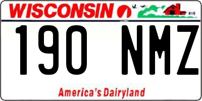 WI license plate 190NMZ