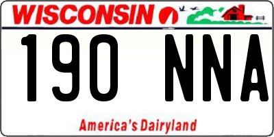 WI license plate 190NNA