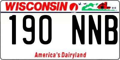 WI license plate 190NNB