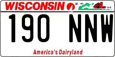 WI license plate 190NNW