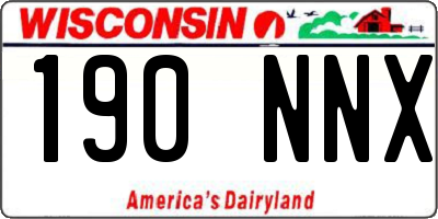 WI license plate 190NNX
