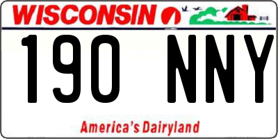WI license plate 190NNY