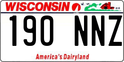 WI license plate 190NNZ