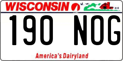 WI license plate 190NOG