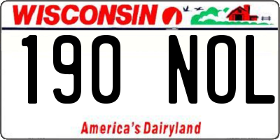 WI license plate 190NOL