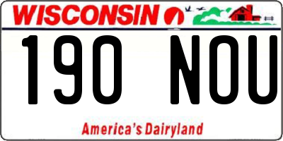 WI license plate 190NOU