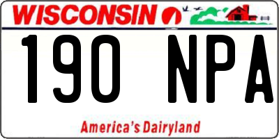 WI license plate 190NPA
