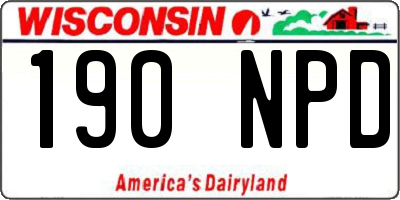 WI license plate 190NPD