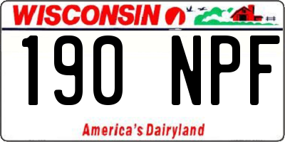 WI license plate 190NPF