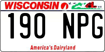 WI license plate 190NPG