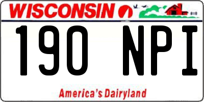 WI license plate 190NPI