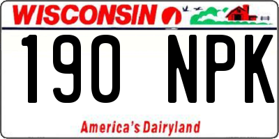 WI license plate 190NPK