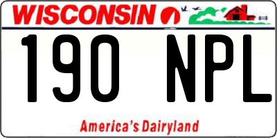 WI license plate 190NPL