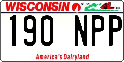 WI license plate 190NPP