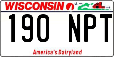 WI license plate 190NPT