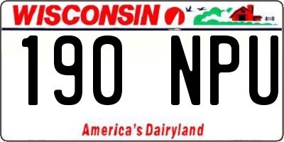 WI license plate 190NPU