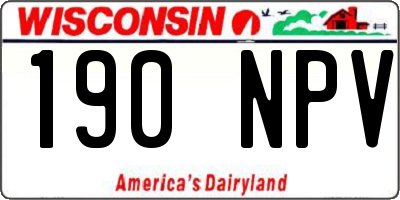 WI license plate 190NPV